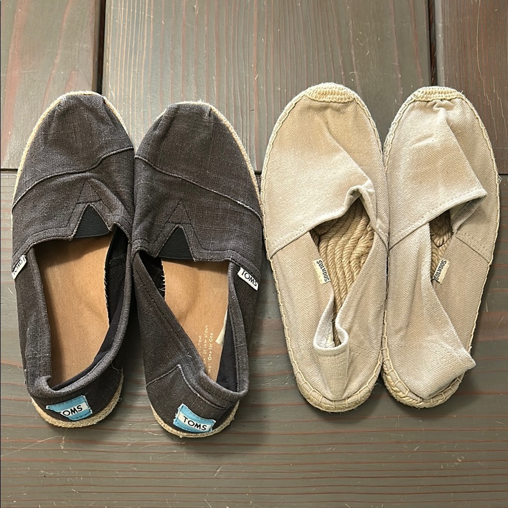 Toms and Soludos espadrilles size 9, lot of 2
